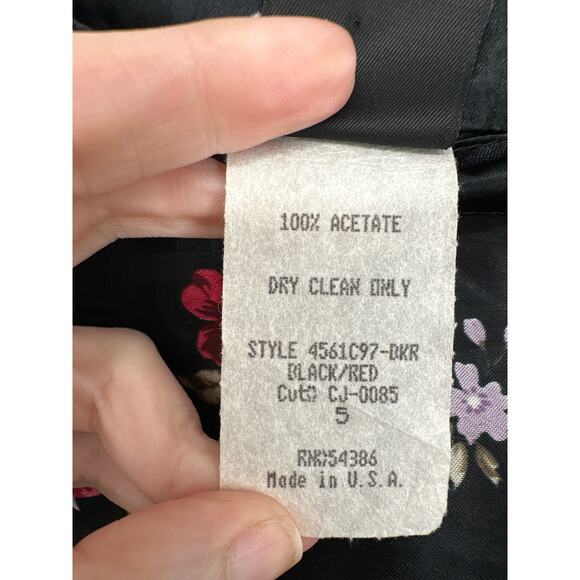 90s Vintage Skirt Womens Small Black Floral Maxi Satin Cottagecore Boho Bohemian - Picture 5 of 11